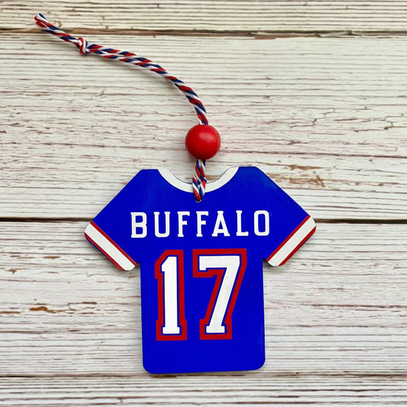 Buffalo 17 Jersey Wood Ornament