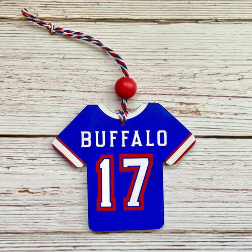 Buffalo 17 Jersey Wood Ornament