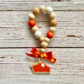Pumpkin Pie Mini Wood Bead Loop: Thanksgiving Tiered Tray Decor